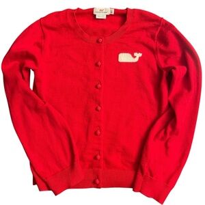 Vineyard Vines Girl's Red Cardigan
